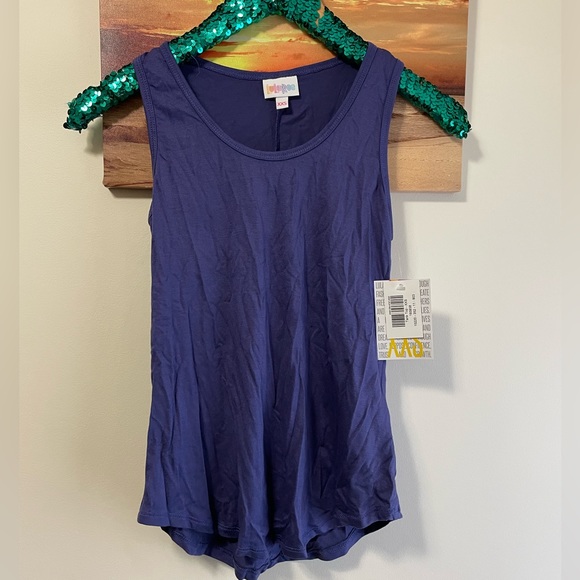 LuLaRoe Tops - Lularoe dark blue stretchy tank top rayon Xxs nwt